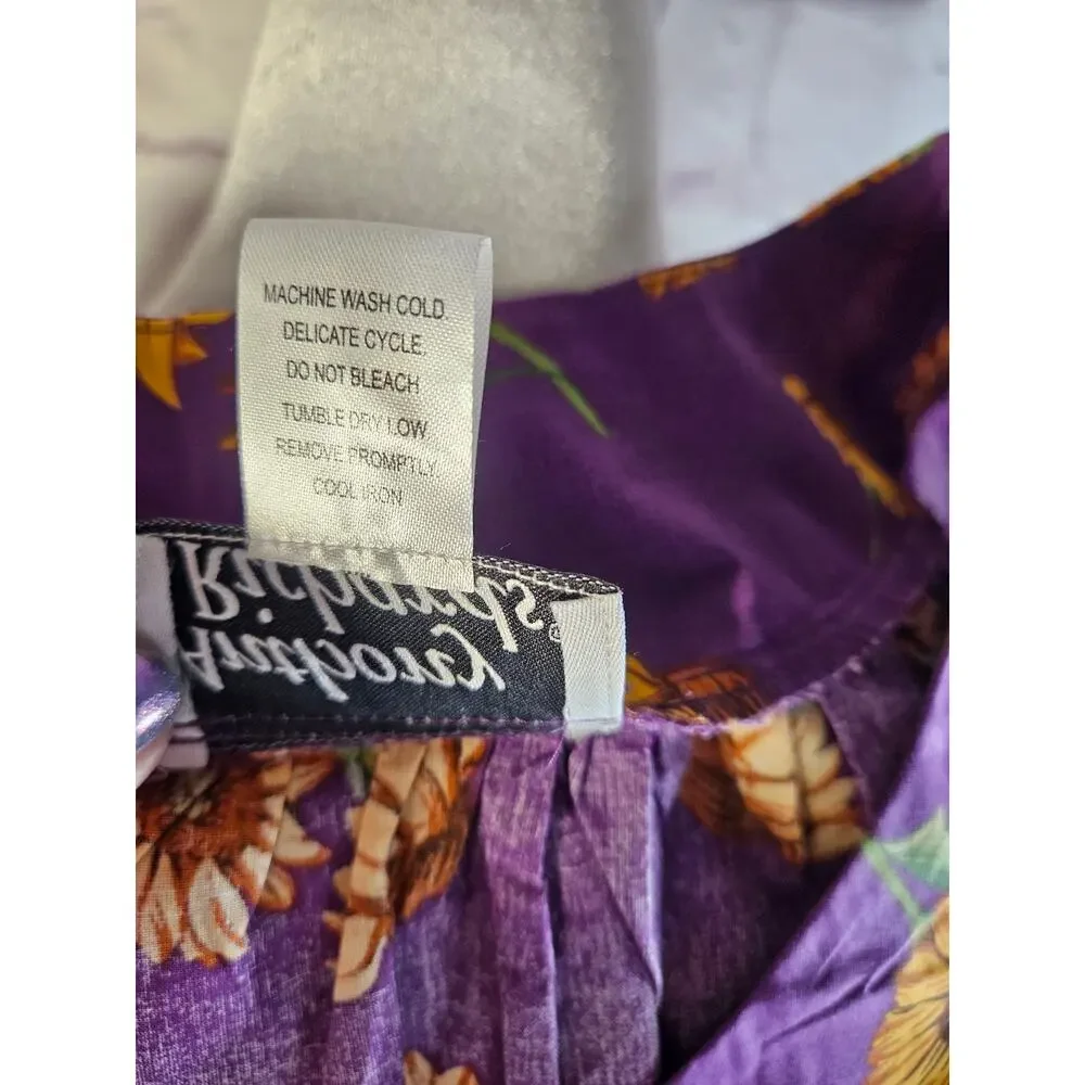 Anthony Richards Purple Sunflowers Mumu Dress Size Large New Lightweight SS‎